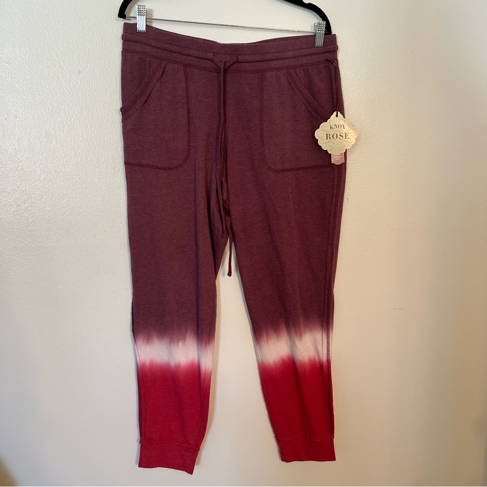 NWT Knox Rose Dip Tie Die Pink Sweatpants L